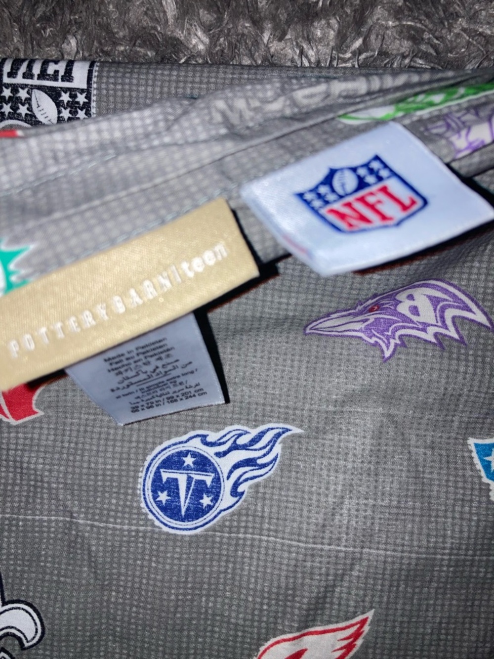 Pottery Barn Teen NFL Brights Logo Sheet Set 3 pcs twin xl long - Picture 8 of 8